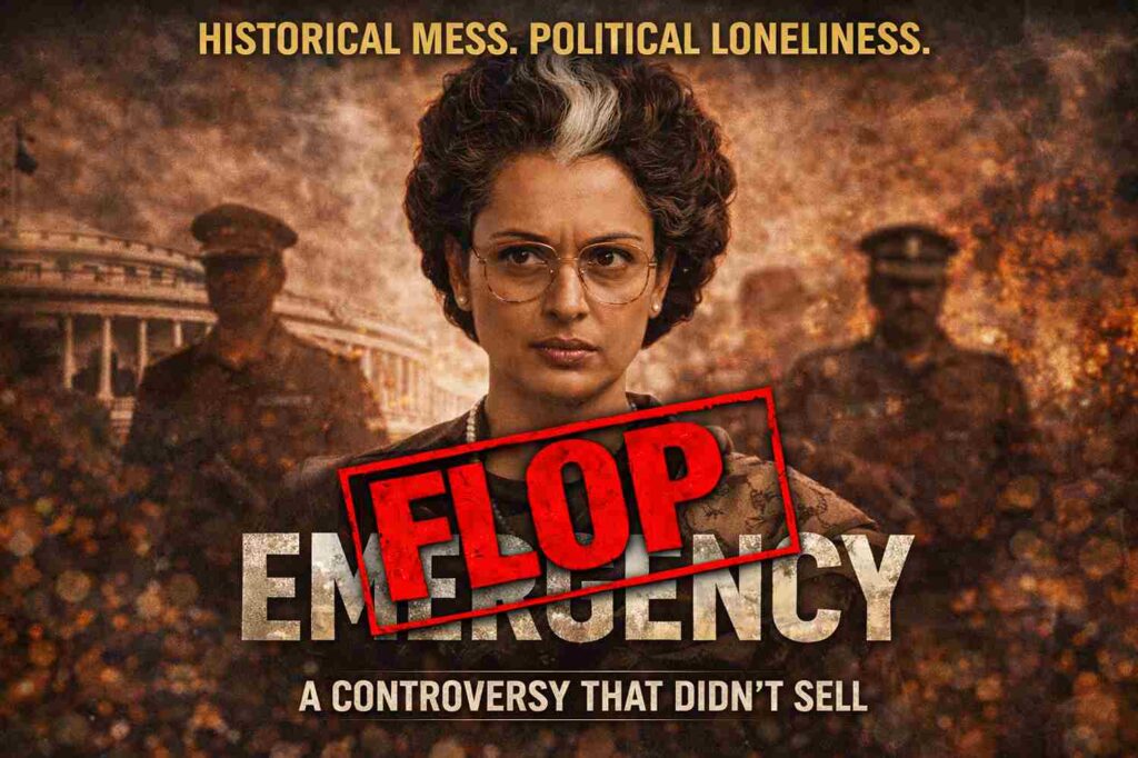 Kangana Ranaut as Indira Gandhi in a dramatic still from the movie Emergency.
