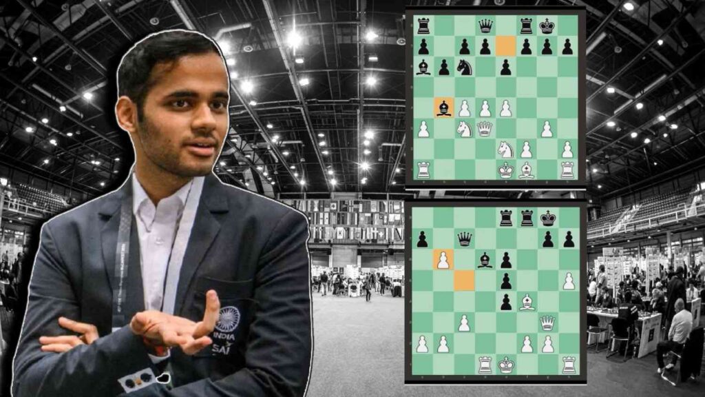 Arjun Erigaisi indian chess grandmaster playing creative moves in asian team championship.